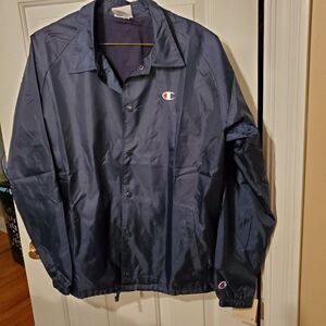 Champion mens snap button front windbreaker size large